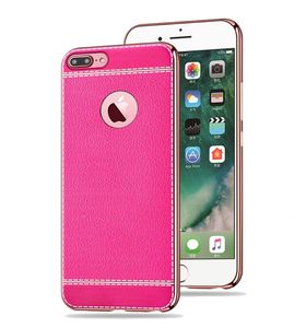 Handy Hülle für Apple iPhone 7 Plus Schutz Case Tasche Bumper Kunstleder Pink