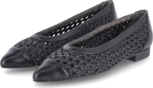 Paul Green Damen Ballerinas Schwarz Glattleder Textil Größe: 37