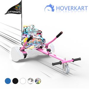 Hoverkart Kompatibel mit 6,5 Zoll 8,5zoll und 10 Zoll Hoverboards schwarz, Sitzscooter Gokart, Hovergokart, Hovercart, Sitz für Self Balancing Scooter