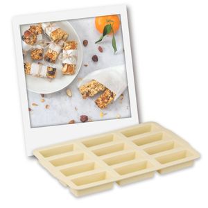 Zenker Müsliriegel-/ Minikuchenform Patisserie, perfekt für kleine Snacks, Silikon-Backform (Farbe: Creme), Menge: 1 Stück