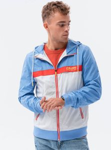 Ombre Herren Jacke Übergangsjacke mit Kapuze Herbst Winter Reißverschluss Taschen 100% Polyester 3 Farben S-XXL, Blau XL