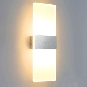 VINGO LED Wandleuchte Innenleuchte Modern Wandlampe Wandbeleuchtung  Wohnzimmer Schlafzimmer Außen Warmweiß 12W