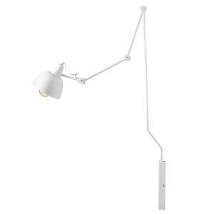 Flexible Wandlampe Weiß Metall H:125cm individuell verstellbar Wand Lampe Modern Wohnzimmer Leuchte Leselampe