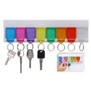 Schlüsselbrett mit 8 bunten Schlüsselanhängern beschriftbar