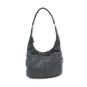 DrachenLeder Damen Beuteltasche Tasche grau Kunstleder 37x18x25 cm D2OTS100K