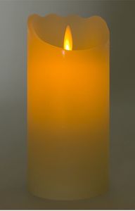LED-Wachskerze tanzende Flamme 17,5x8cm mit Timer Stumpe Dekokerze Adventskerze