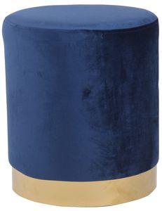CLP Sitzhocker Nanning Samt Stoff Gepolstert, Farbe:blau, Material:Samt