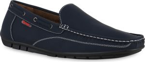 VAN HILL Herren Mokassins Slippers Bequeme Profil-Sohle Schuhe 840945, Farbe: Dunkelblau, Größe: 45