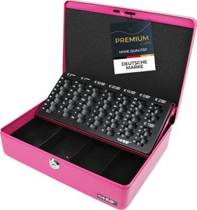 HMF 10015-15 Geldkassette Euro-Münzzählbrett, Geldzählkassette, 30 x 24 x 9 cm, pink HMF 10015-15 Geldkassette Euro-Münzzählbrett, Geldzählkassette, 30 x 24 x 9 cm, pink