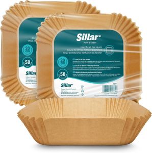 Papier do pieczenia Sillar do frytownicy na gorące powietrze Papier do pieczenia Airfryer Kwadrat 20x20cm 100 sztuk Odporna na olej nieprzywierająca powłoka Papier pergaminowy
