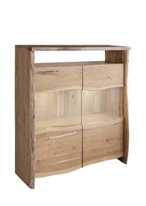 MASSIVMOEBEL24 Highboard Akazie 131x45x147 natur lackiert PURE ACACIA #105