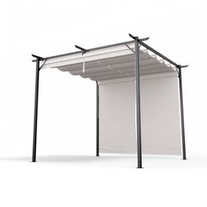 Blumfeldt Pergola: Robuster Gartenpavillon 3x3 m, wasserdicht & winterfest, mit Jalousien, pulverbeschichteter Stahlrahmen, PA-beschichtetes Polyesterdach.