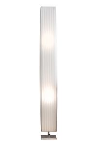 SalesFever Stehleuchte 120 cm eckig | Plissee Latex-Lampenschirm | verchromtes Metall | B 15 x T 15 x H 120 cm | weiß
