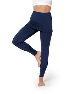 Damen Yogahose mit Rock Lang Trainingshose BLV50-275, Farbe:Dunkelblau, Größe:S