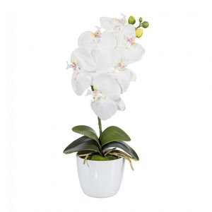 Orchidee Phalaenopsis Kunstpflanze 40 cm in weiß