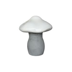 Deko-Pilz Toady in weiß aus robustem Ficonstone, Größe S - U1015-30-45