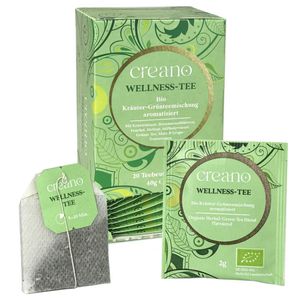 Creano Bio Tee WELLNESS-TEE, Kräuter-Grünteemischung, BIO Teebeutel-Tee 3er Pack (3x 20 Beutel) *¹