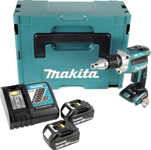 Makita DFS 250 RFJ Akku Trockenbauschrauber 18 V Brushless + 2x Akku 3,0 Ah + Ladegerät + Makpac
