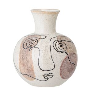 Bloomingville Vase Creme Weiß Gesicht 22 cm