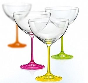 Sektschale Neon Kristallglas Cocktailgläser 340 ml mehrfarbig 4er Set