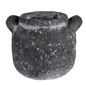 Clayre & Eef Blumentopf 13x11x9 cm Grau Stein