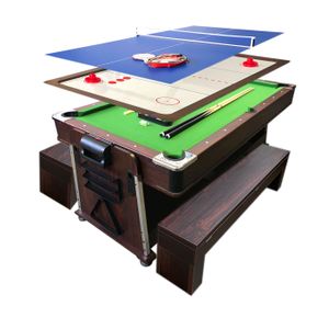 Billardtisch 7FT MATTEW GRUN + Tischhockey + Tischtennistisch + Tischdecke+Bänke