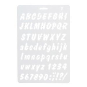 Englische Alphabetnummer DIY Scrapbook Zeichnungsvorlage messen Herrscher Schablone-Weiß 7