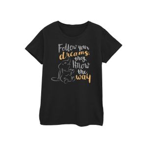 Disney - "Dumbo Follow Your Dream" T-Shirt für Damen BI51189 (S) (Schwarz)