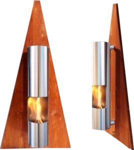 Ethanol und Gel Kamin - Modell Pyramide Braun