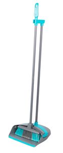 alpina Besen und Kehrschaufel - Kunststoff - Leichtgewicht - 92 cm, extra tiefe Kehrschaufel, 1,7 kg, blau mit grau