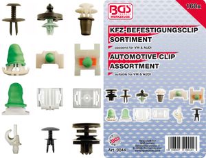 BGS TECHNIC KFZ-Befestigungsclip-Set, 9044, für Audi, VW, 160-tlg
