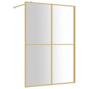 vidaXL Duschwand für Begehbare Dusche ESG Klarglas Golden 140x195cm