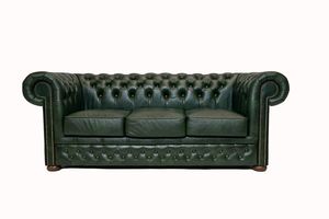 Chesterfield  Sofa First Class Leder |3- Sitzer| Cloudy Green |