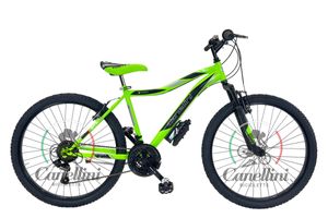 Detský bicykel Horský Canellini VORTEX 26" - 18 rýchlostí - Zelená/Čierna