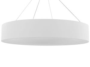 BELIANI LED Hängelampe Weiß Stahl u. Acryl ø 60 cm Rund Ringform mit Langem Kabel Modern für Flur Küche Esstisch Wohnküche Hohe Decken Innenräume