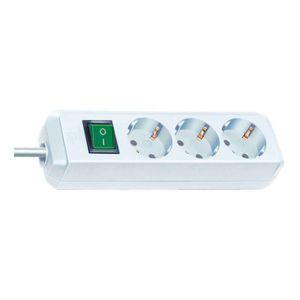 Brennenstuhl Eco-Line Steckdosenleiste mit Schalter 3-fach weiß 1,5m H05VV-F 3G1,5, 1152320015