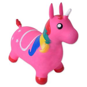 Hüpftier Regenbogen Einhorn Pferd Hüpfpferd Hopser Sprungtier 50kg Pink