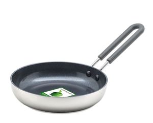 GreenPan Minipfanne Keramik Beschichtet, Toxinfreies Kochen, Ofen- und Spülmaschinengeeignet - 14 cm, Silber