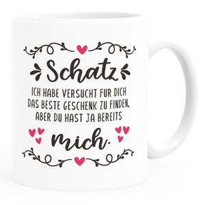 Kaffee-Tasse Liebe lustig Schatz ich habe versucht für dich das beste Geschenk zu finden Valentinstag SpecialMe® weiß Keramik-Tasse