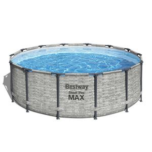 Steel Pro MAX™ Ersatzpool ohne Zubehör Ø 427 x 122 cm, Steinwand-Optik (Cremegrau), rund