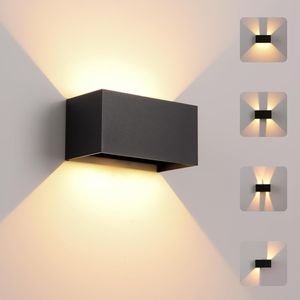 24W LED Wandleuchten Innen/Außen, LED Wandlampe, Außenwandleuchte, 3000K Up Down Lichtstrahl Einstellbar, IP65 Wandbeleuchtung, Warmweiß