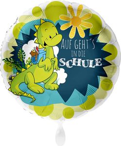 ABC18 Folienballon "Auf geht's in die Schule" | Ø 43 cm