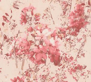 A.S. Création Blumentapete Attractive florale Tapete Vliestapete rot rosa beige 10,05 m x 0,53 m