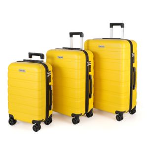 Mofut Kofferset 3tlg, M-L-XL, Trolley Koffer Reisekofferset, Gepäck Rollkoffer, 4 Rollen, ABS-Hartschale, Teleskopgriff