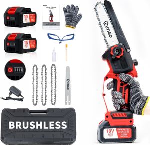 OUTIGO Mini-Kettensägen mit Akku, 6 Zoll Elektro-Kettensäge