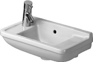 Duravit Handwaschbecken STARCK 3 mit Überlauf, Hahnlochbank, 500 x 260 mm, Hahnloch-Vorstich weiß