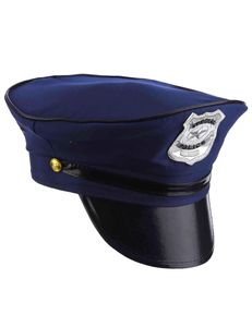 Polizisten Hut Kostümaccessoire dunkelblau-silber