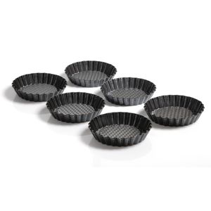 Kaiser 769806 Tortelett 10 cm, schwarz (6er Pack)