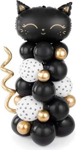 Kätzchen-Ballonbouquet, Schwarz, 83x140cm