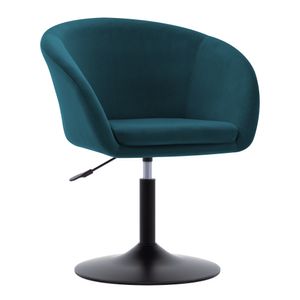 Duhome Schminkstuhl Höhenverstellbar Lounge Sessel Samt Drehbar Cocktailsessel Drehstuhl mit Armlehne für Wohnzimmer Esszimmer Schlafzimmer, Petrol